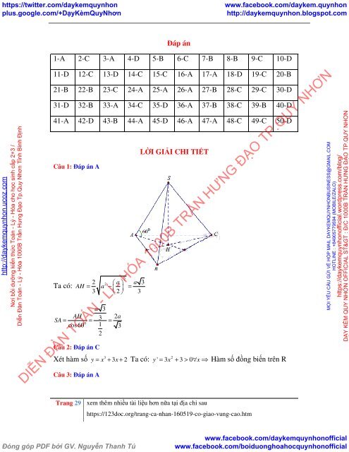 10 ĐỀ THI THỬ THPTQG 2018 MÔN TOÁN TỪ CƠ BẢN ĐẾN NÂNG CAO (THƯ VIỆN ĐỀ THI THỬ THPTQG 2018 - CÔ GIÁO VÙNG CAO)