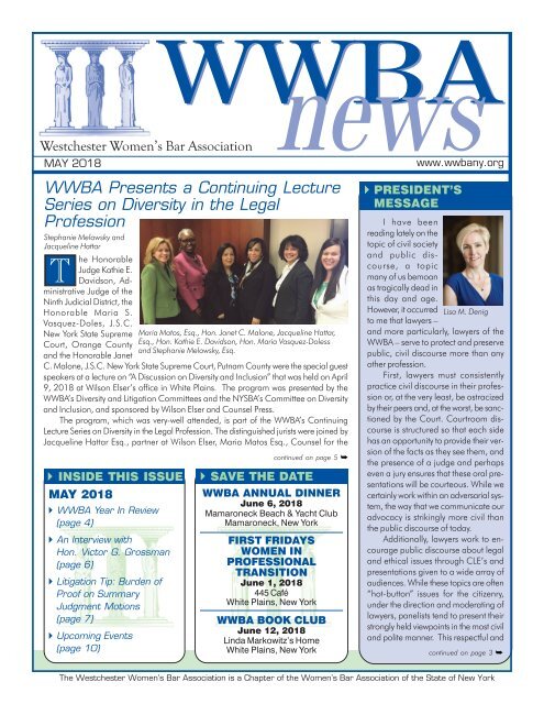 WWBA May 2018 Newsletter 