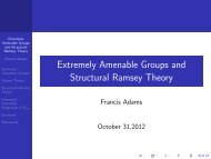 Extremely Amenable Groups and Structural Ramsey ... - Mathematics