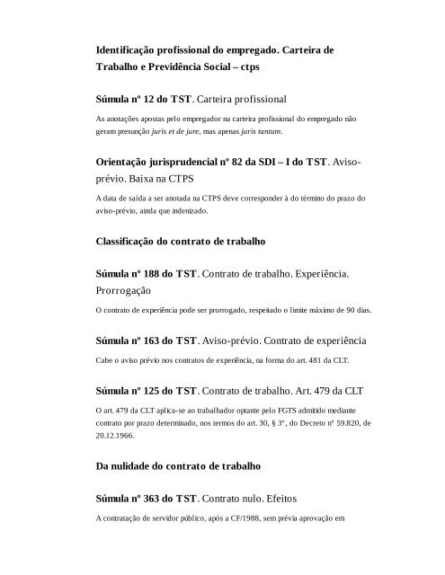 01 -SÚMULAS E OJS DO TST COMENTADAS E ORGANIZADAS POR ASSUNTO (Élisson Miessa e Henrique Correia ed. 2016)