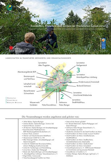 Entdecken, Forschen und Lernen im Frankfurter GrünGürtel 2011