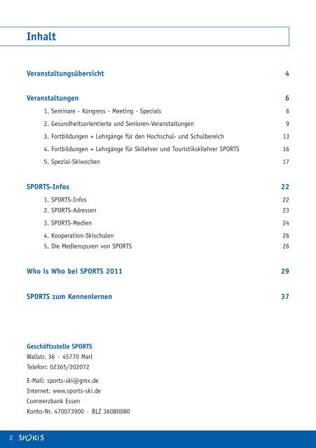 Programm 2011/2012 - Sports