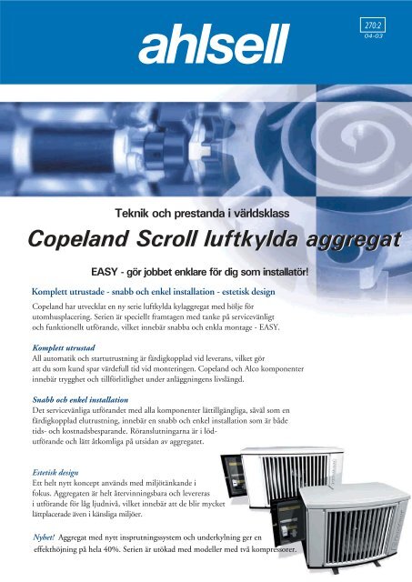 Copeland Scroll luftkylda aggregat - Ahlsell