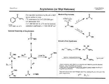 Acylsilane Chemistry (Dixon, 2011)