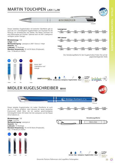 Hochwertige Metallkugelschreiber mit Lasergravur oder Druck