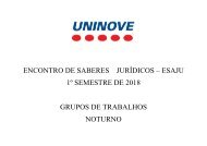 ENCONTRO DE SABERES  JURÍDICOS- NOTURNO