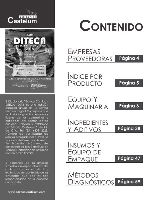 DICCIONARIO TÉCNICO CÁRNICO 2018 - DITECA