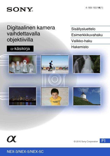 Sony NEX-5D - NEX-5D Guide pratique Finlandais