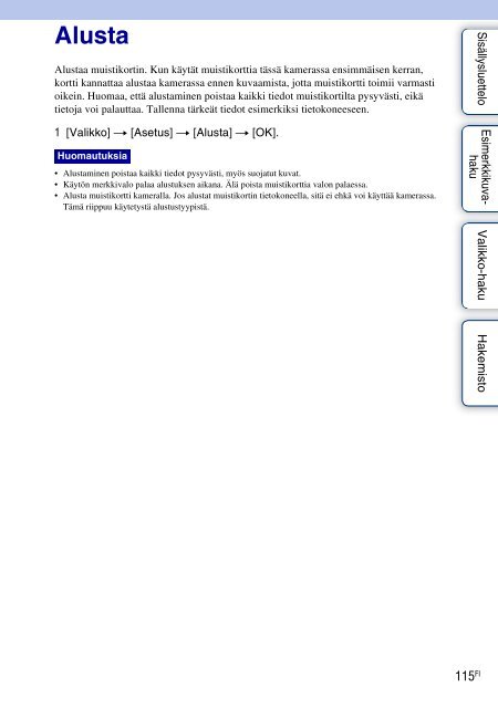 Sony NEX-5D - NEX-5D Guide pratique Finlandais