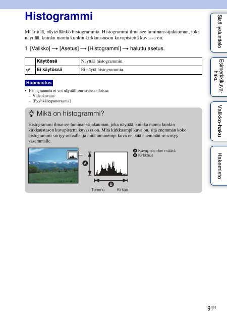 Sony NEX-5D - NEX-5D Guide pratique Finlandais