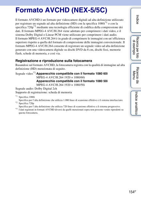 Sony NEX-5D - NEX-5D Guide pratique Italien