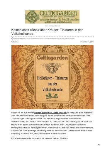 KräuterTinkturen in der Volksheilkunde