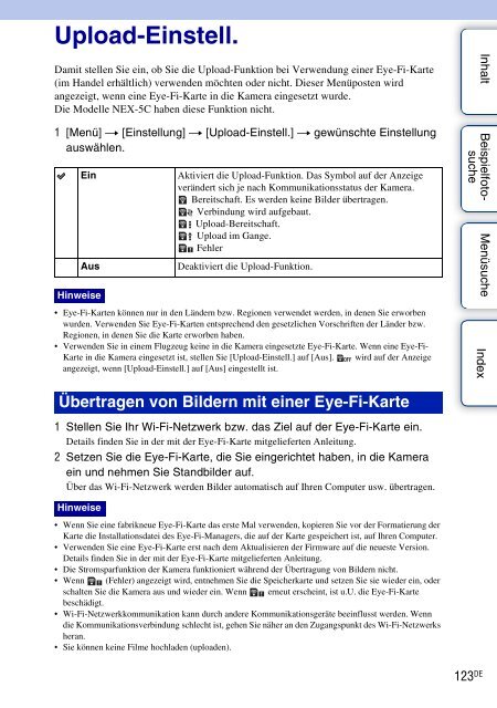 Sony NEX-5D - NEX-5D Guide pratique Allemand