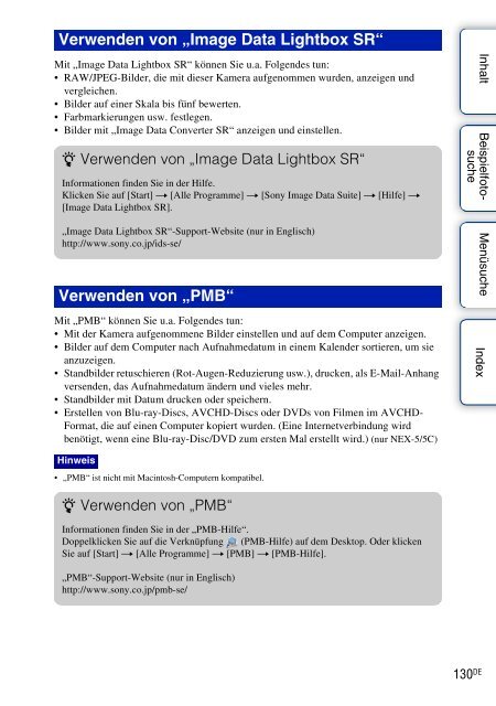 Sony NEX-5D - NEX-5D Guide pratique Allemand