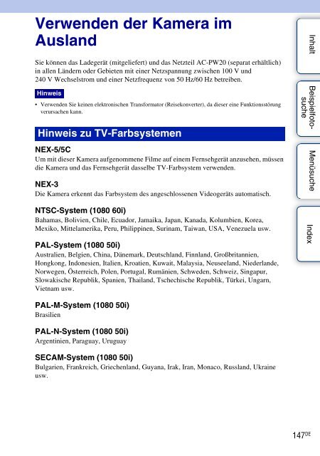 Sony NEX-5D - NEX-5D Guide pratique Allemand