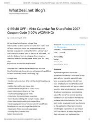 $199.80 OFF – Virto Calendar for SharePoint 2007 Coupon Code (100% WORKING)