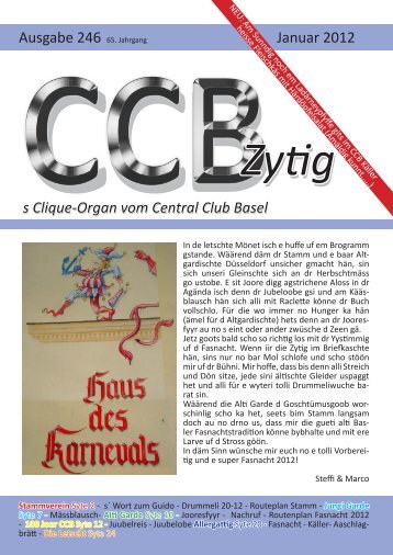 s Clique-Organ vom Central Club Basel Ausgabe 246 ... - ccb1911.ch