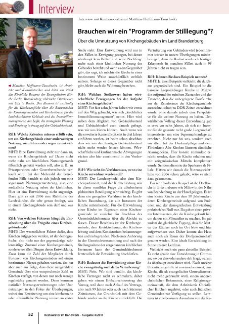 Restaurator im Handwerk – Ausgabe 4/2011 - Kramp & Kramp