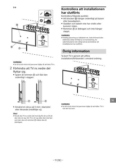 Sony KD-55X8509C - KD-55X8509C Istruzioni per l'uso Svedese