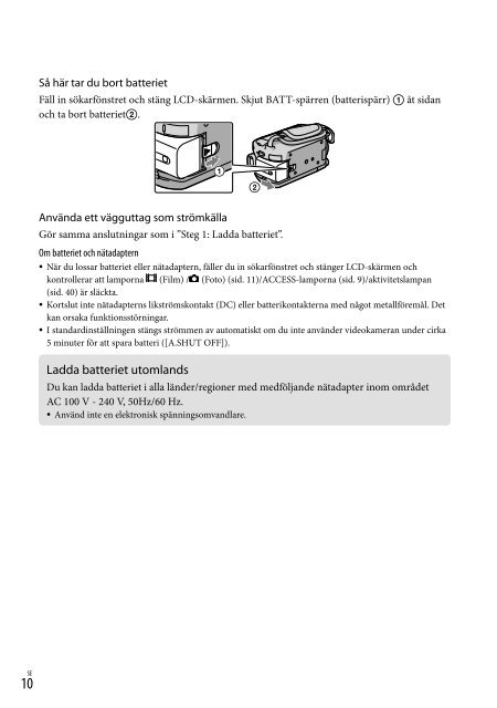 Sony HDR-XR520E - HDR-XR520E Consignes d&rsquo;utilisation Danois