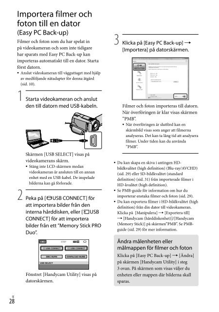 Sony HDR-XR520E - HDR-XR520E Consignes d&rsquo;utilisation Danois