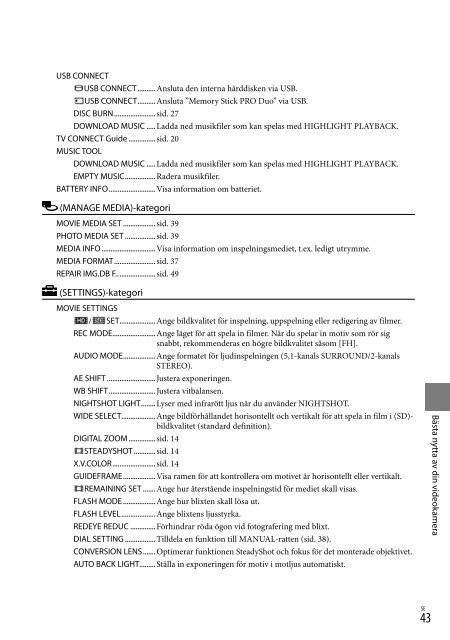 Sony HDR-XR520E - HDR-XR520E Consignes d&rsquo;utilisation Danois