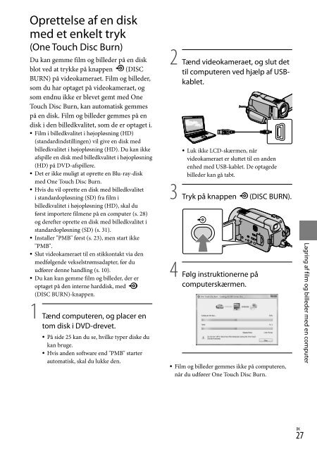 Sony HDR-XR520E - HDR-XR520E Consignes d&rsquo;utilisation Danois