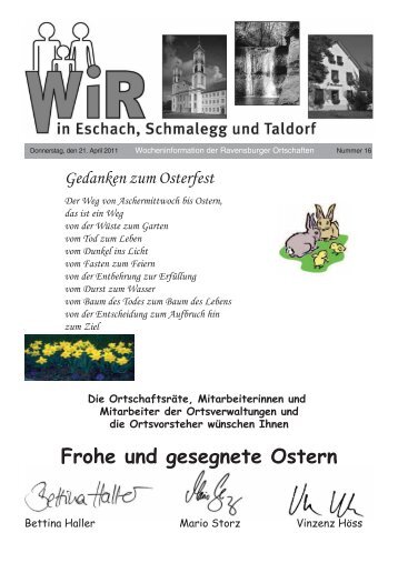 Gedanken zum Osterfest - Stadt Ravensburg | Startseite