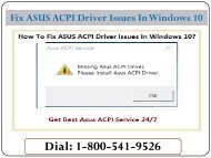 1-800-541-9526 How To Fix ASUS ACPI Driver Issues In Windows 10?