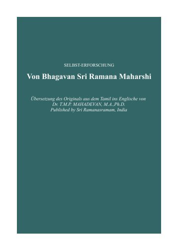 Ramana Maharshi Selbsterforschung