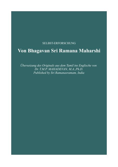 Ramana Maharshi Selbsterforschung