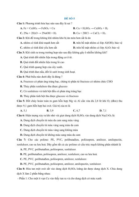 Bộ đề thi thử THPTQG năm 2018 - Môn Hóa học - 15 ĐỀ + ĐÁP ÁN - GV Lê Phạm Thành