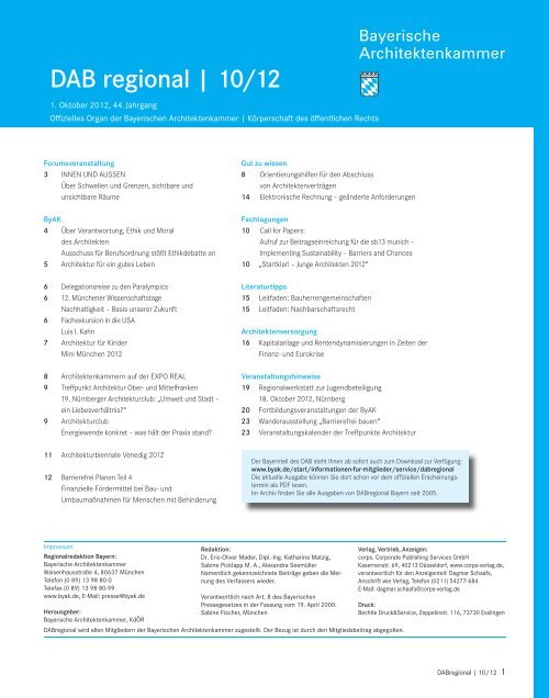 DAB regional | 10/12 - Bayerische Architektenkammer