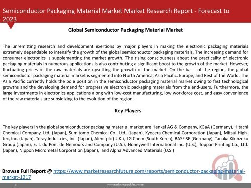 Semiconductor Packaging Material Market Research Report - Forecast to 2023