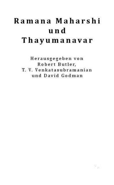 Ramana Maharshi und Thayumanavar