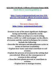 GCU ENV 310 Week 1 Effects of Erosion Paper NEW