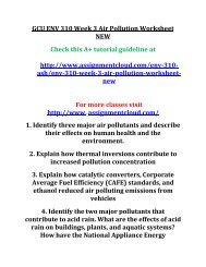 GCU ENV 310 Week 3 Air Pollution