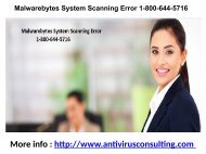 Malwarebytes System Scanning Error 1-800-644-5716