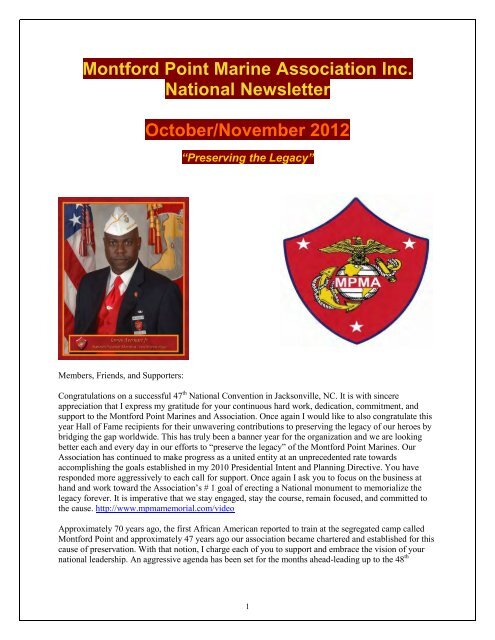 National Newsletter - Montford Point Marines