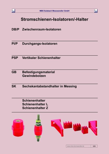 Zwischenraum-Isolator Typ DB/P