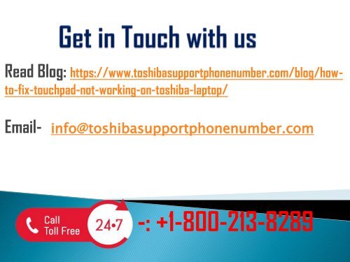 +1800-213-8289 Fix Touchpad Not Working On Toshiba Laptop