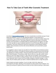 After Cosmetic Treatment Oral Care Tips 