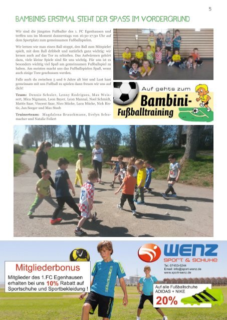 YELLOW | Vereinszeitung 1. FC Egenhausen Juni 2017