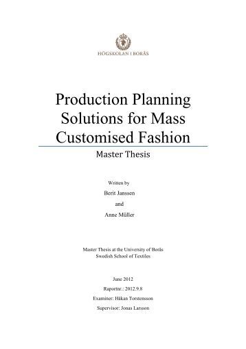 thesis on production planning