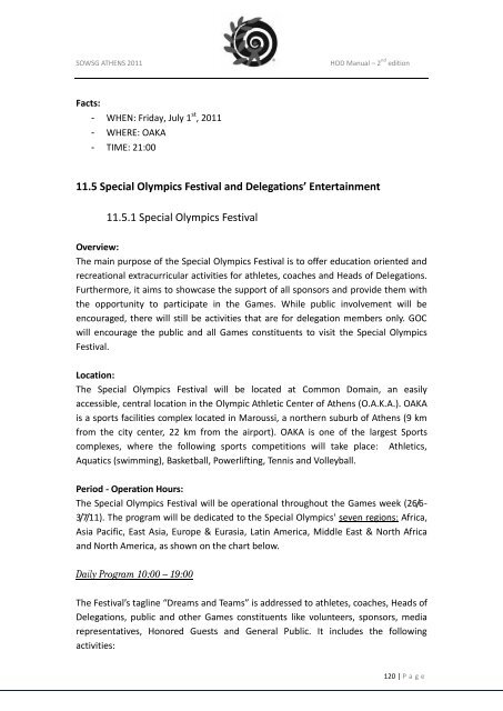 Head of Delegation Manual - Special Olympics