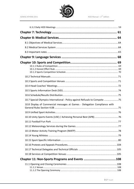 Head of Delegation Manual - Special Olympics