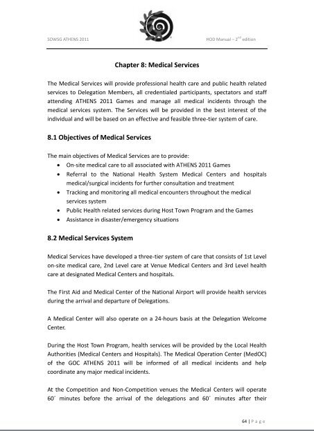 Head of Delegation Manual - Special Olympics