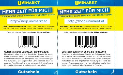 Unimarkt Flugblatt Gutscheinheft 06.06.-19.06.2018