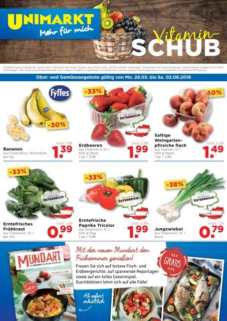 Unimarkt Flugblatt Flugblatt 30.05.-05.06.2018