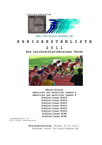 KREISBESTENLISTE 2011 mit Senioren - Dürener Turnverein 1847 ...
